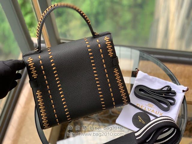 DELVAUX女包 全球限量編織款 Tempete Tribal Stitch系列 德爾沃女手提包 中號 Delvaux單肩斜跨女包 DL0028編織黑色  fcs1209